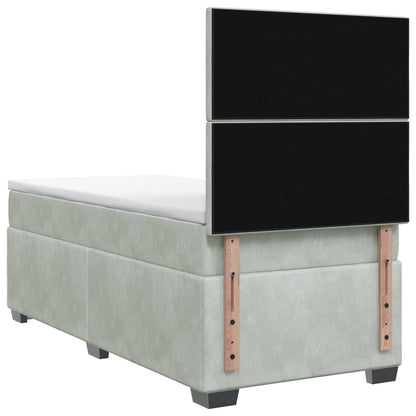 Letto con Box Spring, Materasso e LED Grigio Chiaro 90 x 190 cm | homemem39