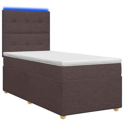 Letto box spring con materasso Marrone Scuro 80 x 200 cm