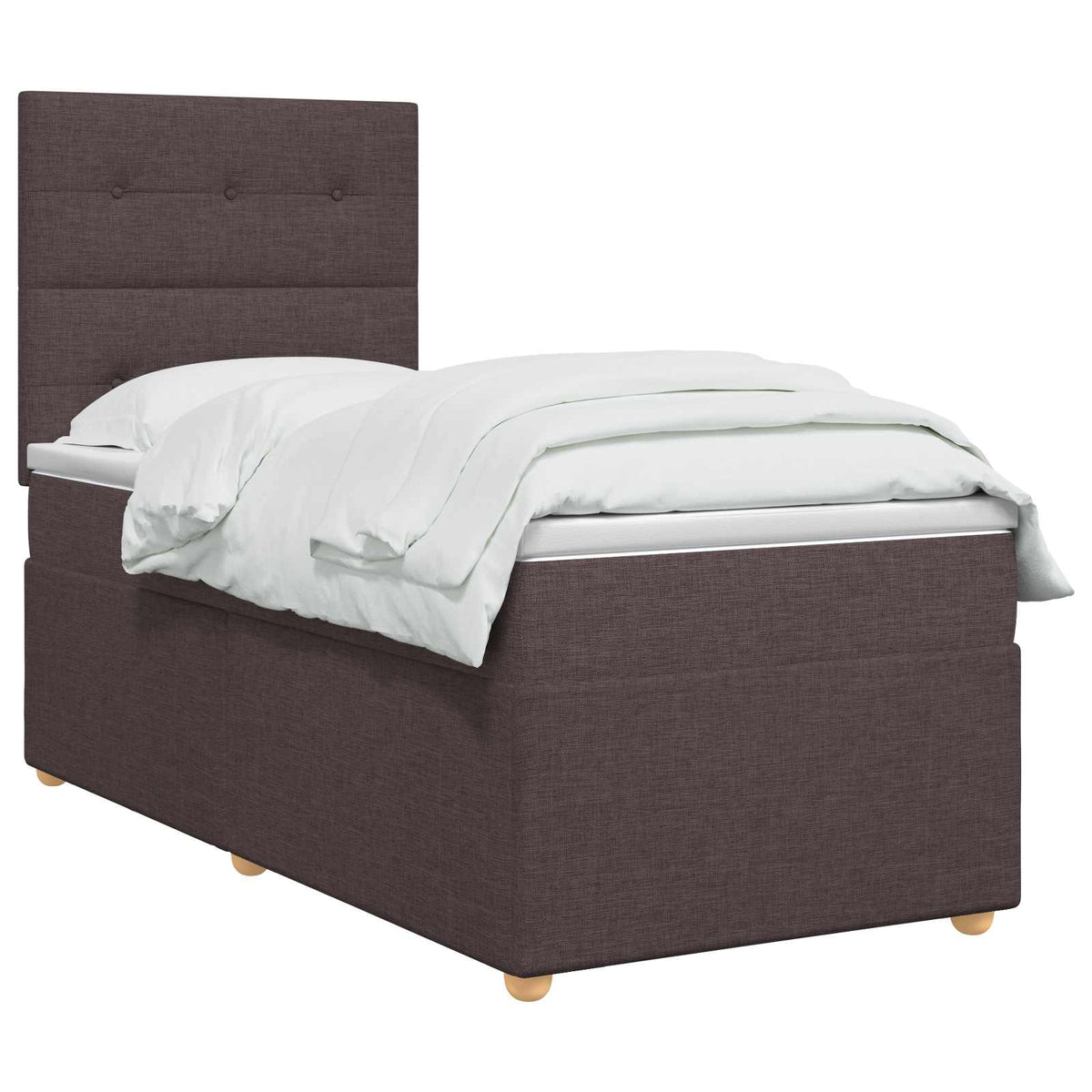 Letto box spring con materasso Marrone Scuro 80 x 200 cm
