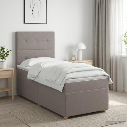 Letto box spring con materasso Tortora 100 x 200 cm Tessuto | homemem39