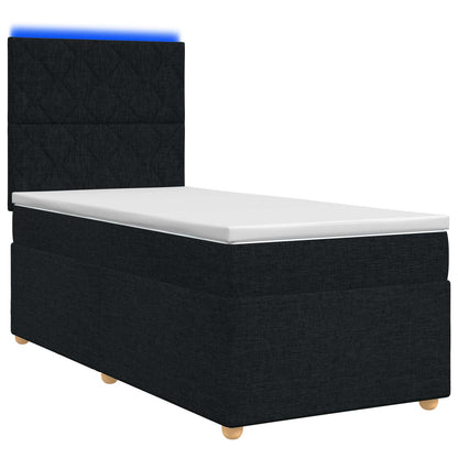Letto box spring con materasso Nero 90 x 200 cm Tessuto | homemem39