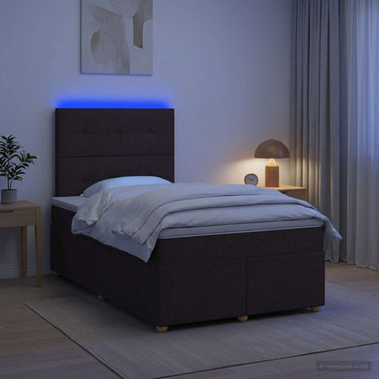 Letto box spring con materasso Marrone Scuro 120 x 190 cm