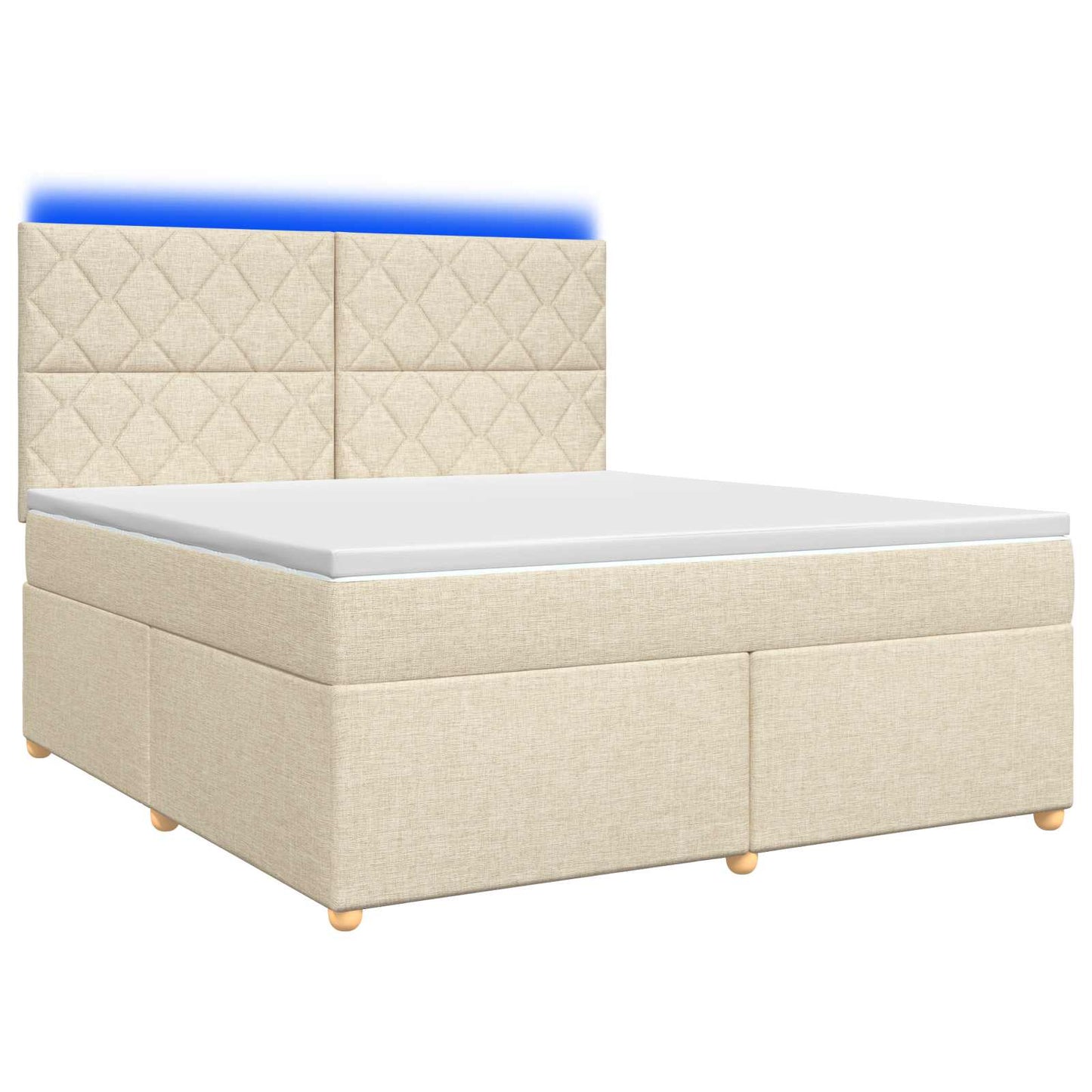 Letto box spring con materasso Crema 160 x 200 cm Tessuto | homemem39
