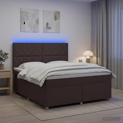 Letto box spring con materasso Marrone Scuro 140 x 200 cm | homemem39