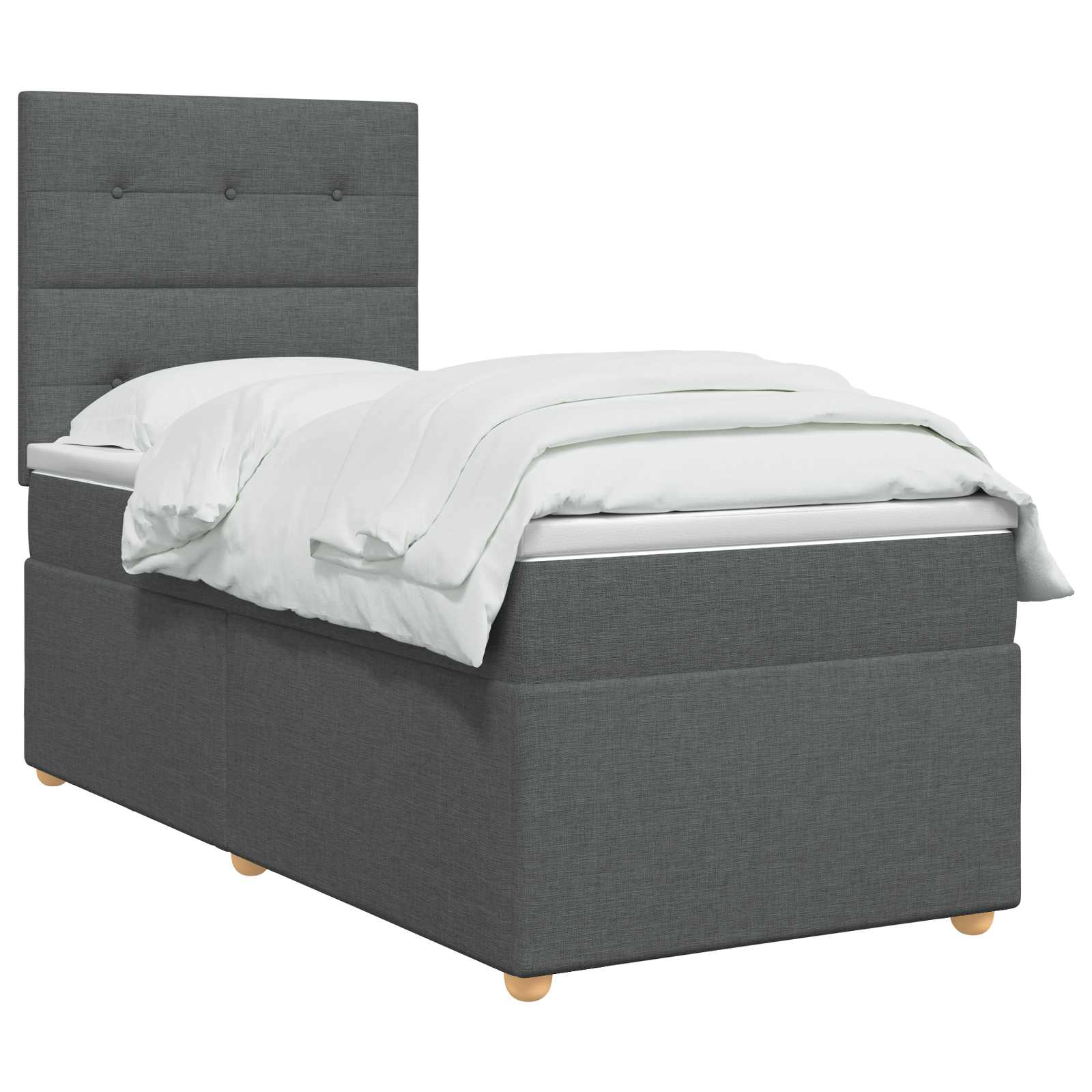 Letto Box Spring LED con Materasso Grigio Scuro 90 x 190 cm | homemem39