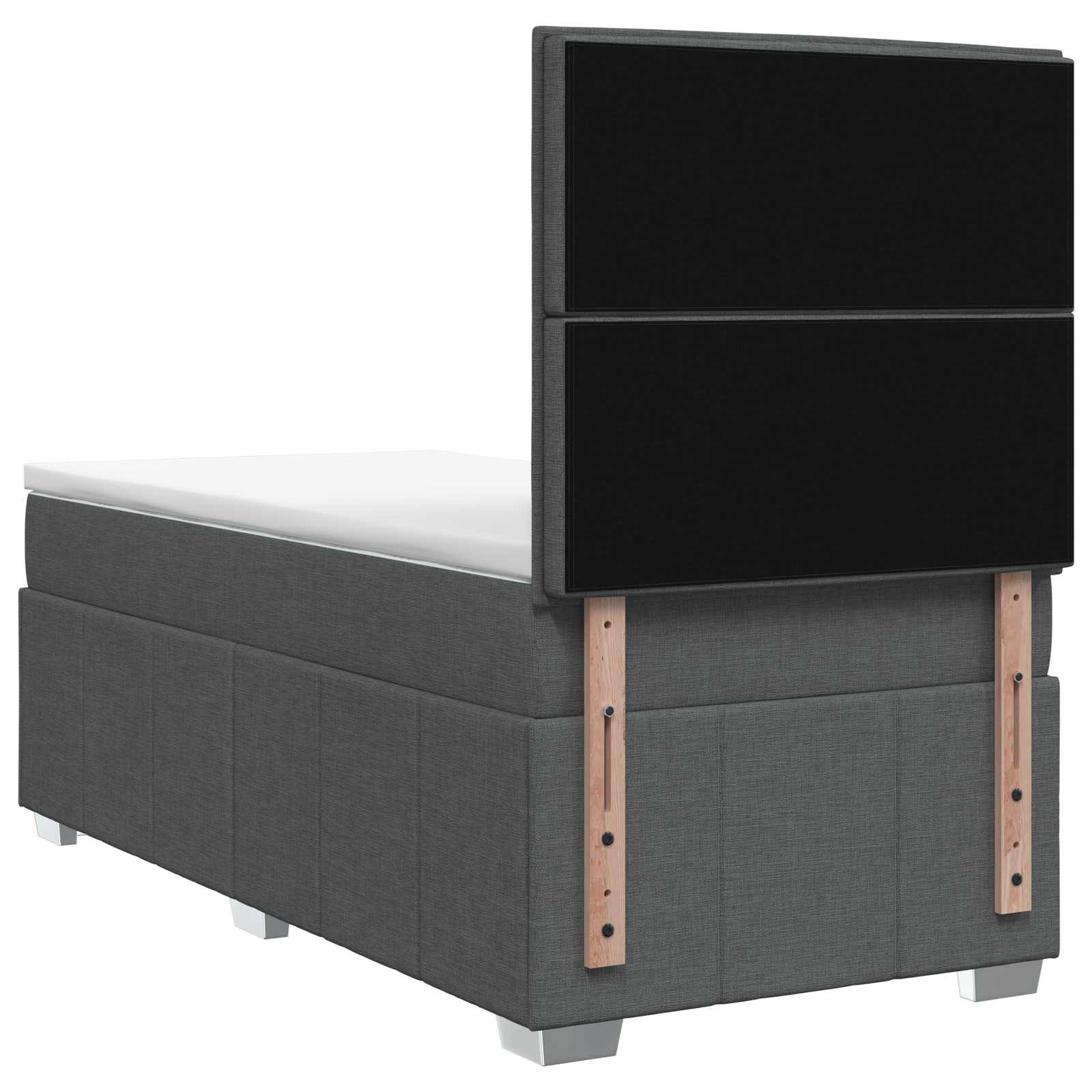Letto Box Spring LED con Materasso Grigio Scuro 80 x 200 cm | homemem39