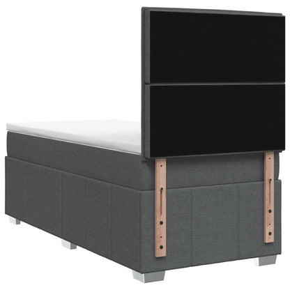 Letto Box Spring LED con Materasso Grigio Scuro 80 x 200 cm | homemem39