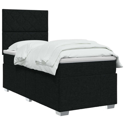 Letto Box Spring LED con Materasso Nero 90 x 200 cm Tessuto | homemem39
