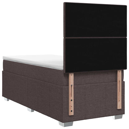 Letto Box Spring LED con Materasso Marrone Scuro 100 x 200 cm | homemem39