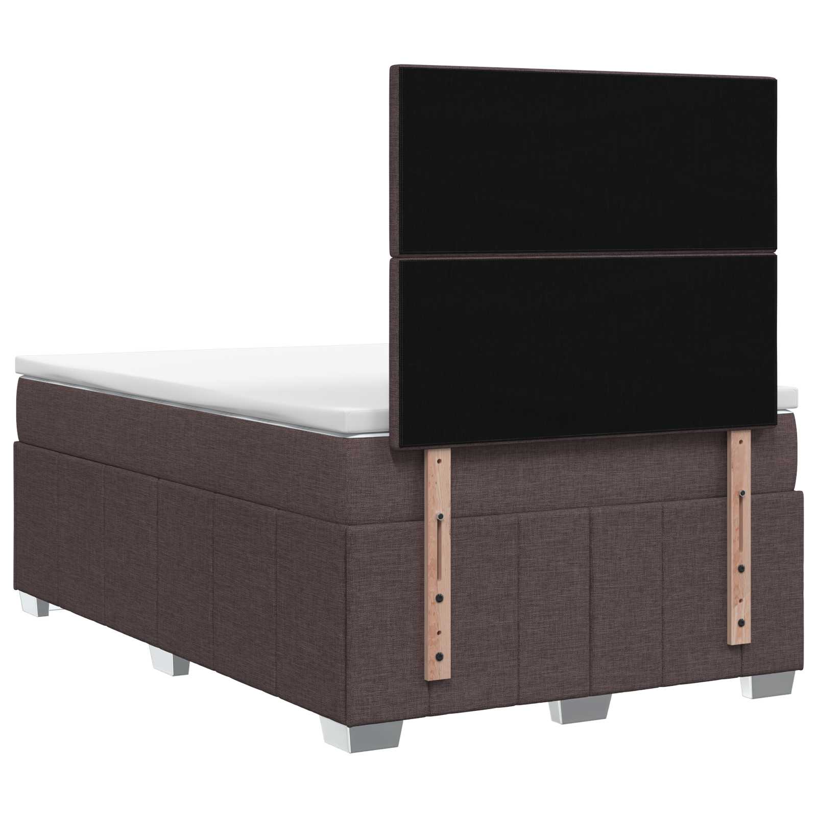 Letto Box Spring LED con Materasso Marrone Scuro 120 x 190 cm | homemem39