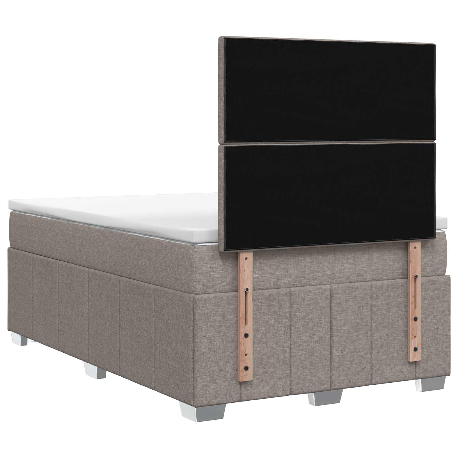 Letto Box Spring LED con Materasso Tortora 120 x 200 cm Tessuto | homemem39
