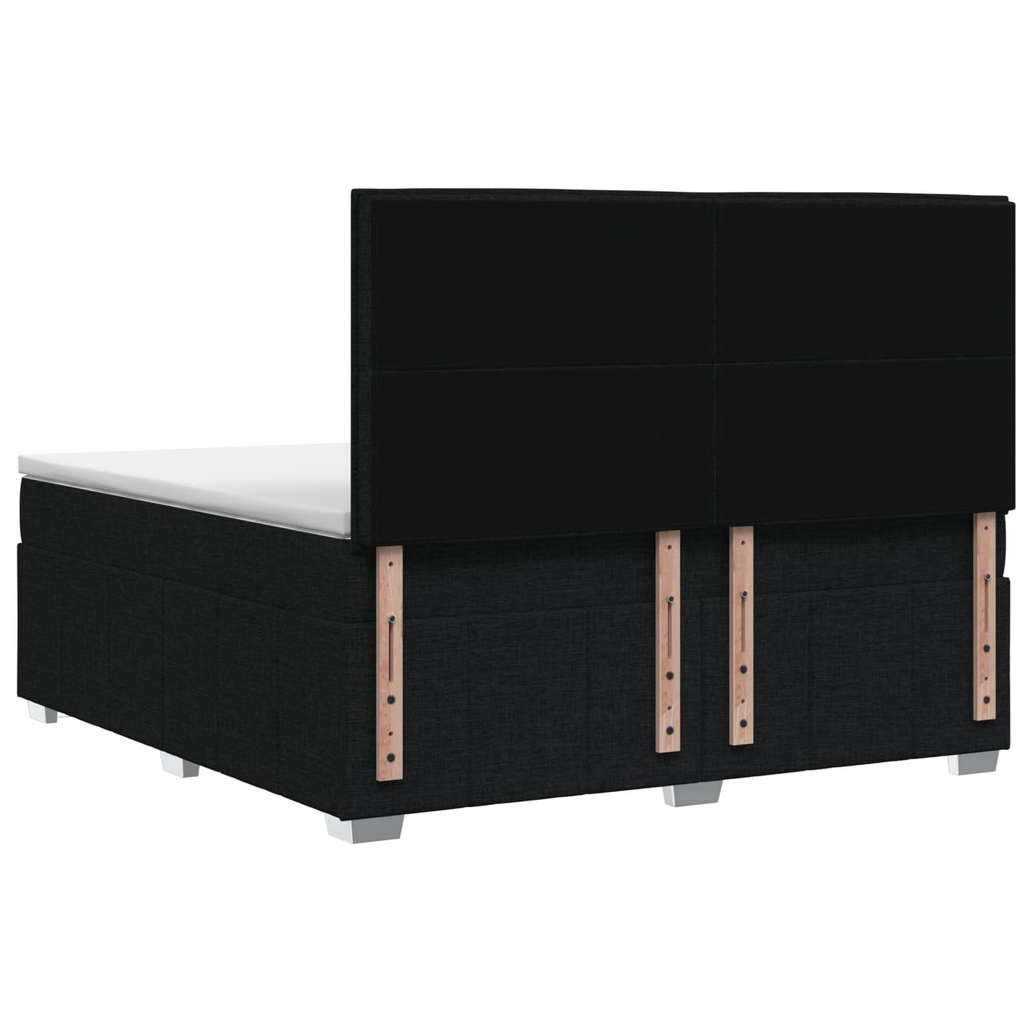 Letto Box Spring LED con Materasso Nero 140 x 190 cm Tessuto