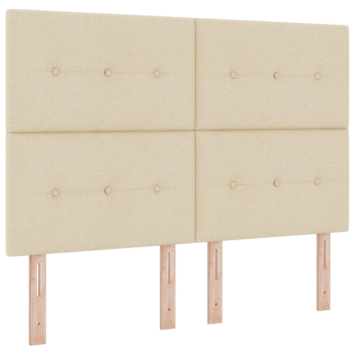 Letto Box Spring LED con Materasso Crema 140 x 190 cm Tessuto