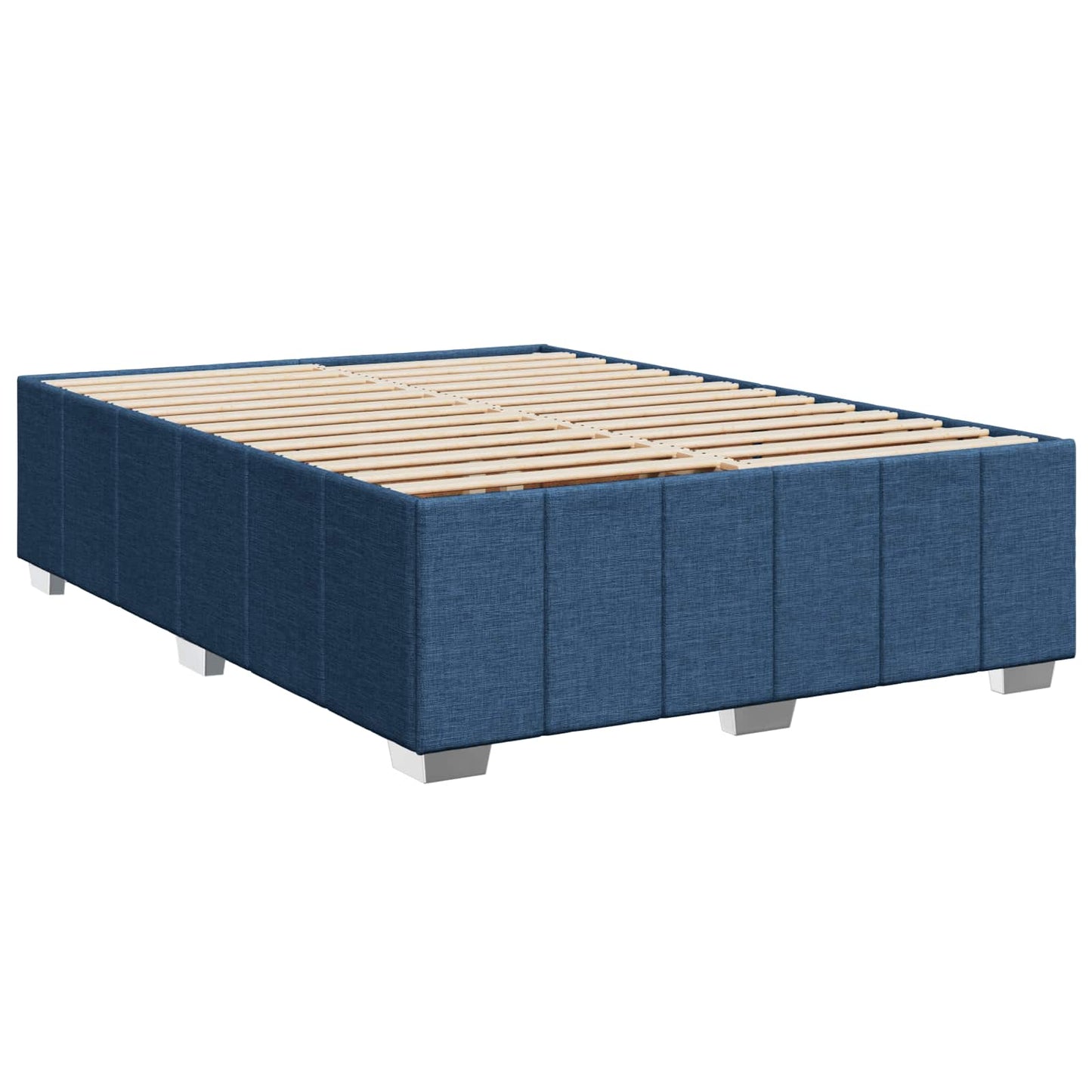 Letto Box Spring LED con Materasso Blu 140 x 190 cm Tessuto