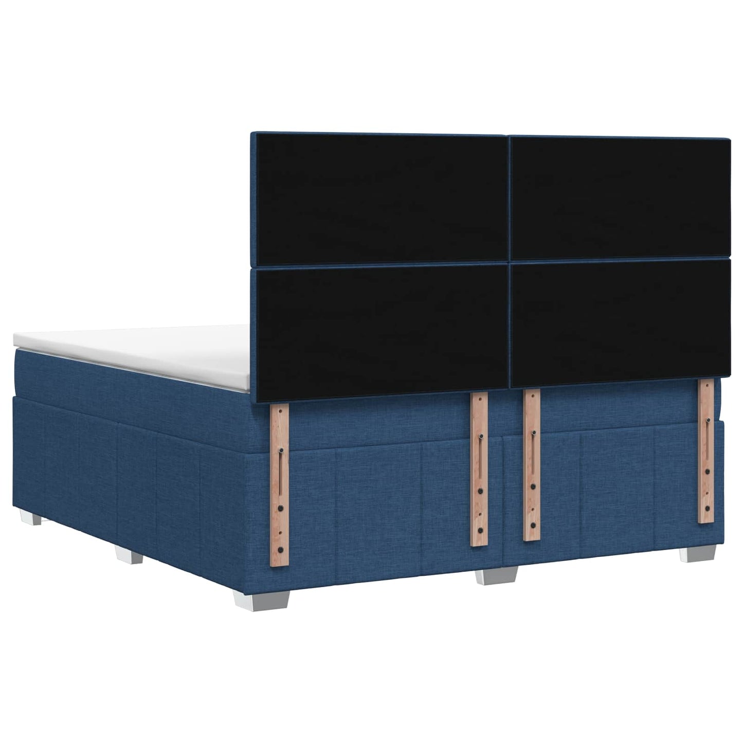 Letto Box Spring LED con Materasso Blu 140 x 190 cm Tessuto