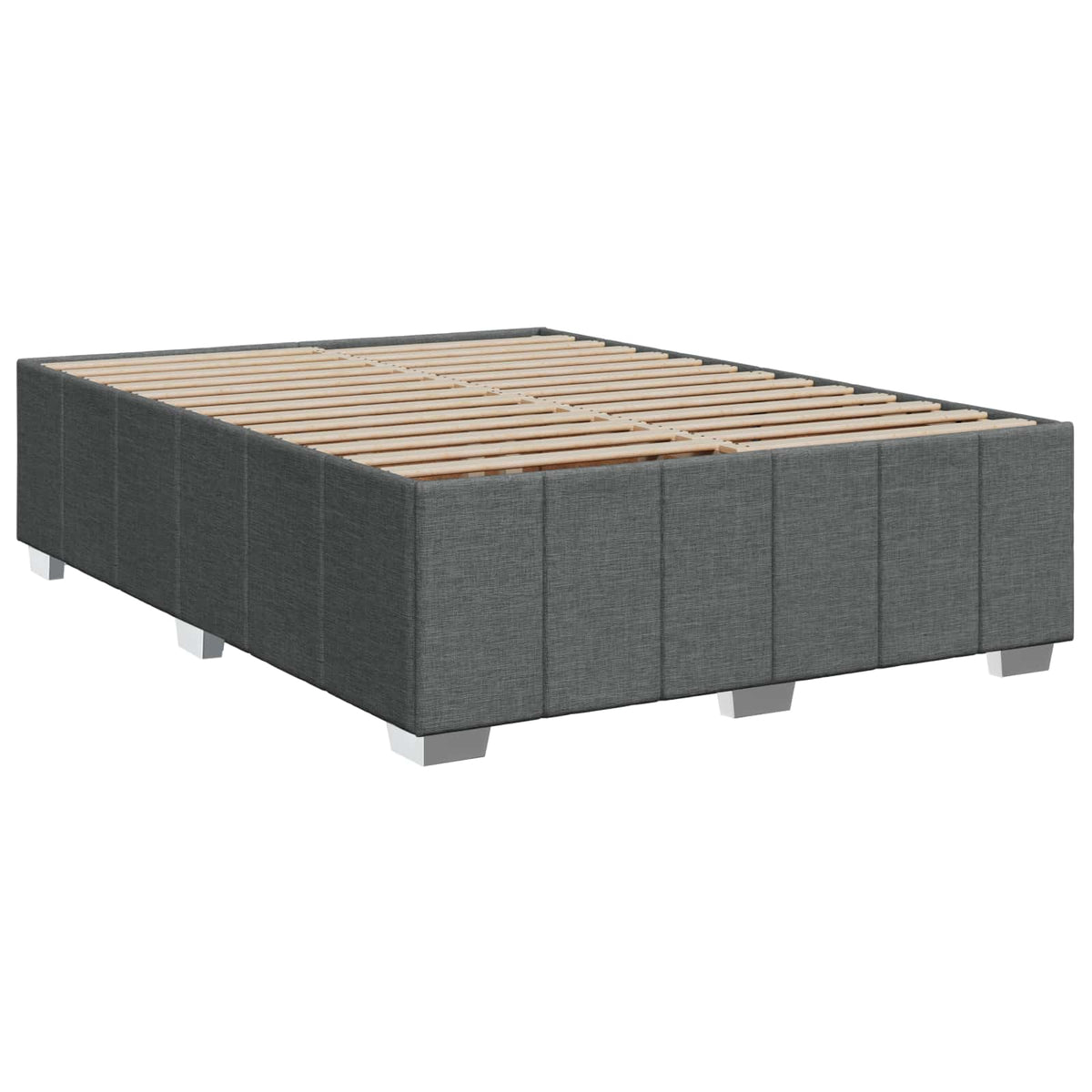 Letto Box Spring LED con Materasso Grigio Scuro 140 x 190 cm