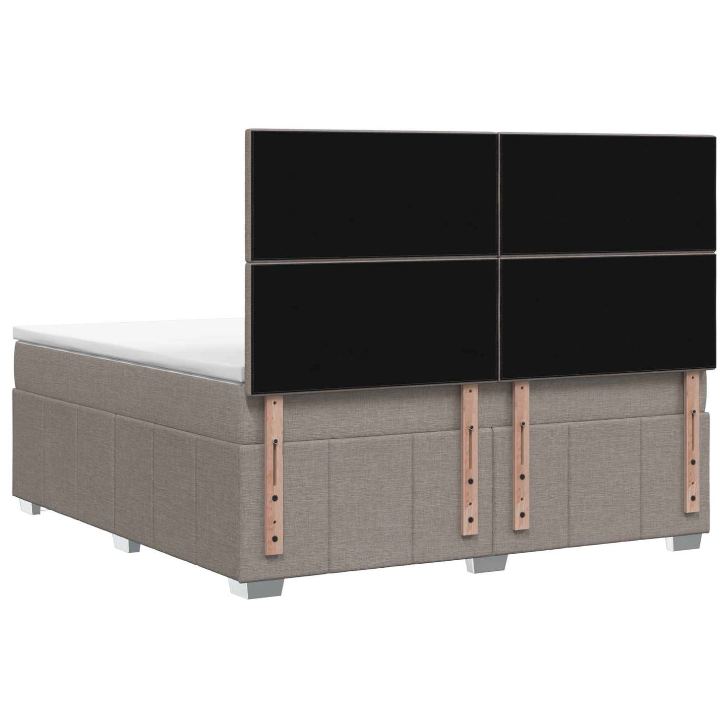 Letto Box Spring LED con Materasso Tortora 140 x 190 cm Tessuto | homemem39