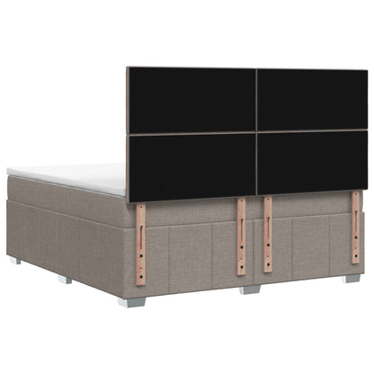 Letto Box Spring LED con Materasso Tortora 140 x 190 cm Tessuto | homemem39