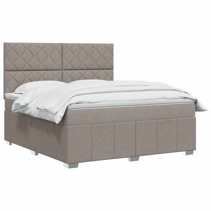 Letto Box Spring LED con Materasso Tortora 140 x 200 cm Tessuto | homemem39