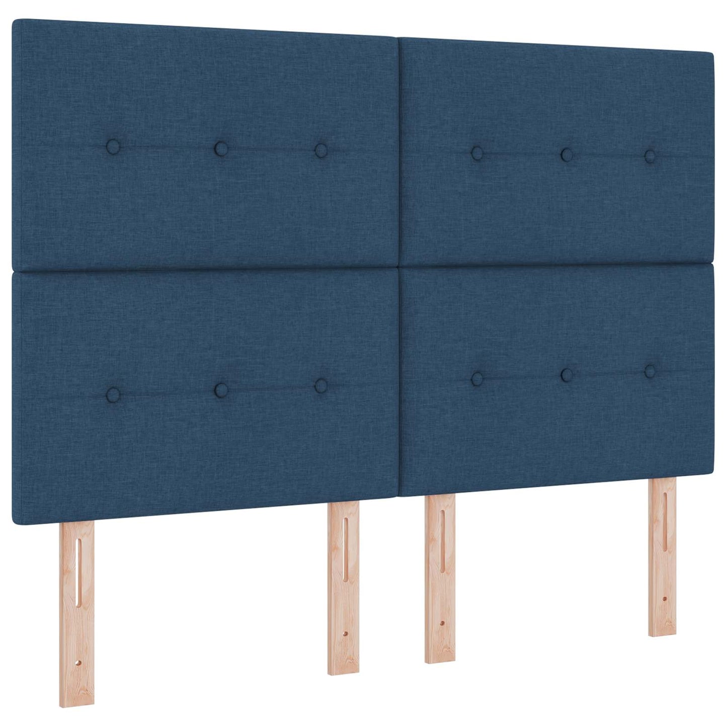 Letto Box Spring LED con Materasso Blu 160 x 200 cm Tessuto