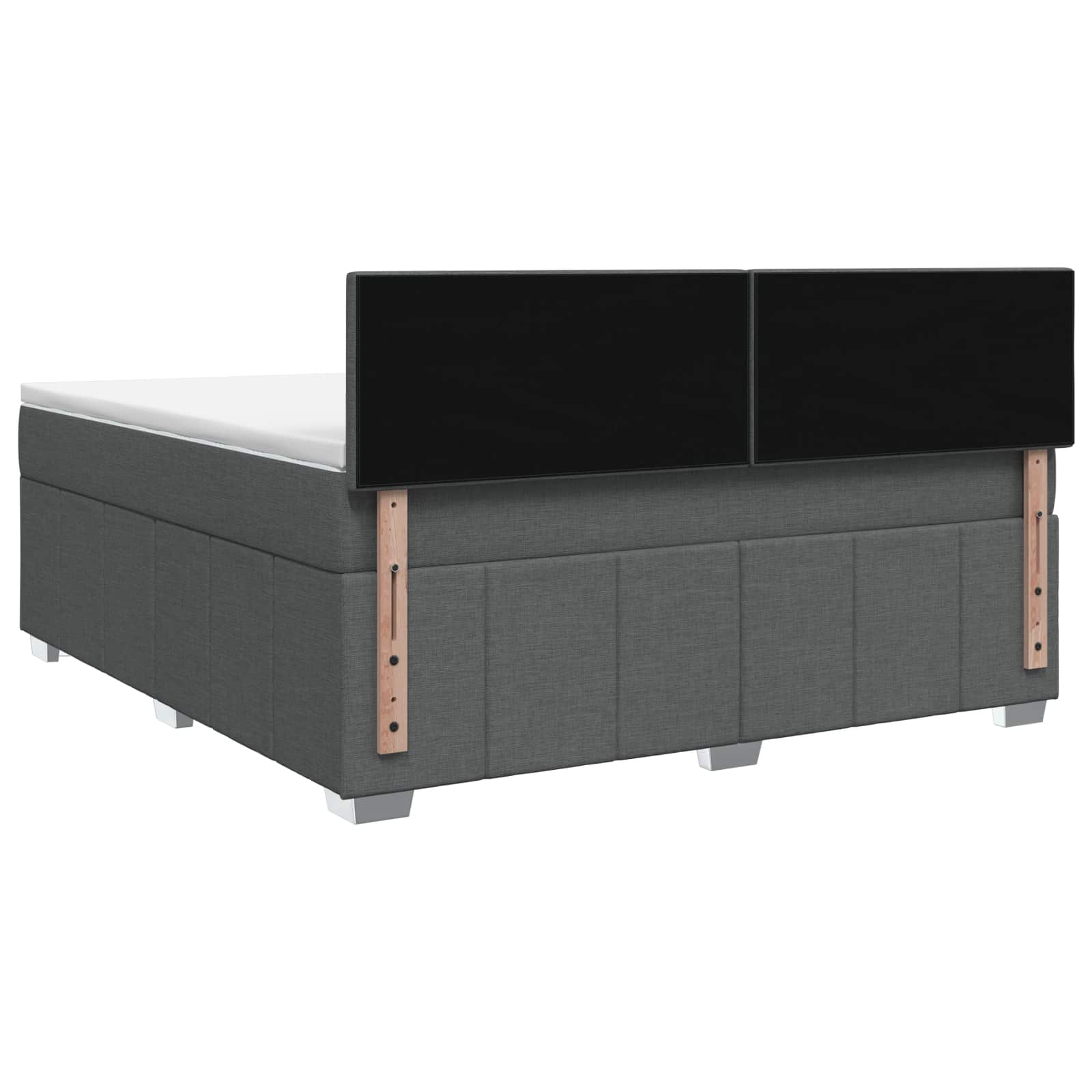 Letto Box Spring LED con Materasso Grigio Scuro 180 x 200 cm | homemem39