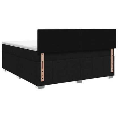Letto Box Spring LED con Materasso Nero 180 x 200 cm Tessuto | homemem39