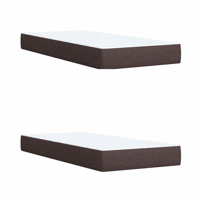 Letto Box Spring LED con Materasso Marrone Scuro 200 x 200 cm | homemem39