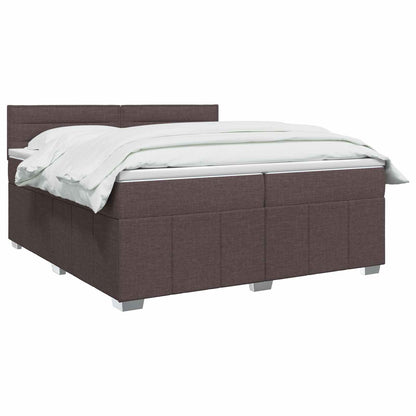Letto Box Spring LED con Materasso Marrone Scuro 200 x 200 cm | homemem39