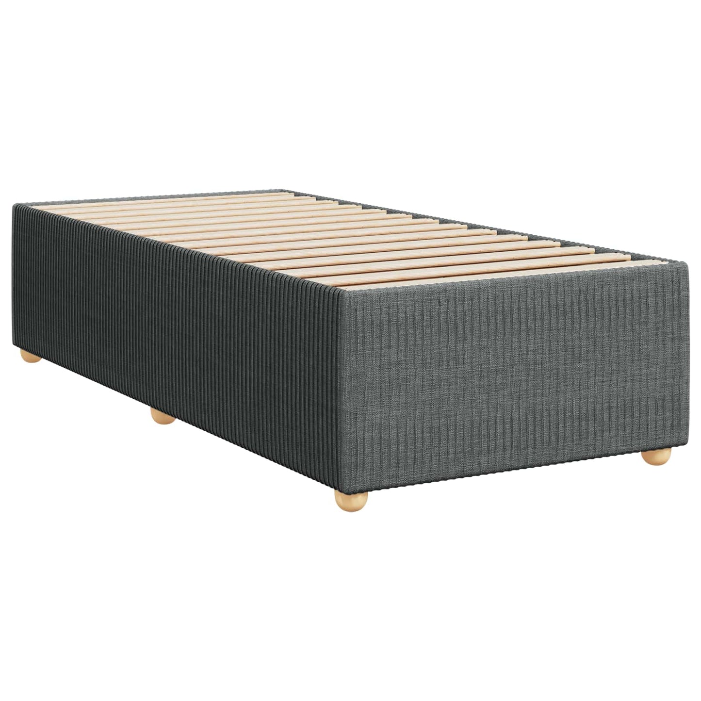 Letto Box Spring LED con Materasso Grigio Scuro 90 x 200 cm