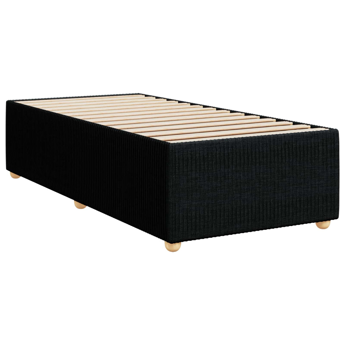 Letto Box Spring LED con Materasso Nero 90 x 200 cm Tessuto | homemem39