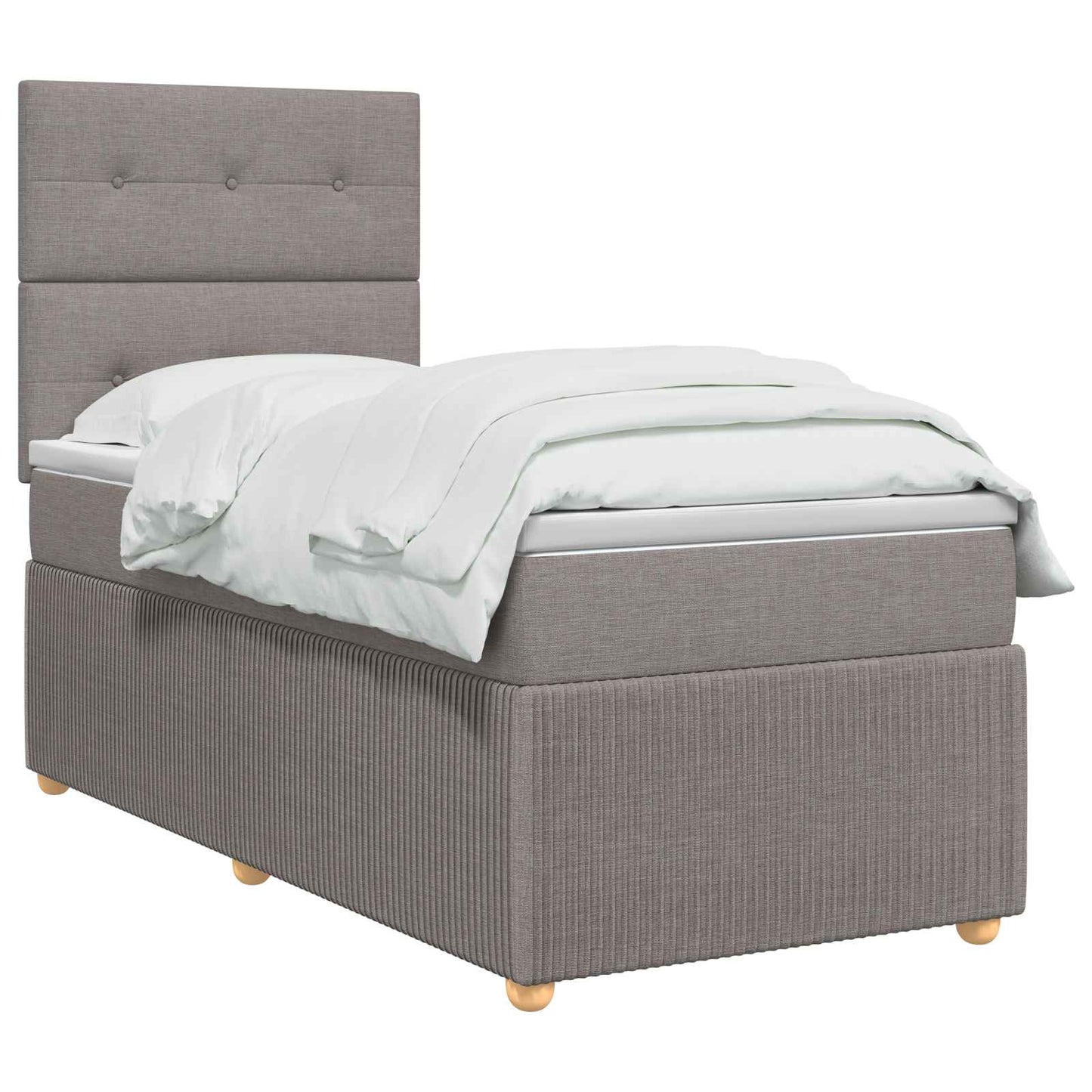 Letto Box Spring LED con Materasso Tortora 100 x 200 cm Tessuto | homemem39