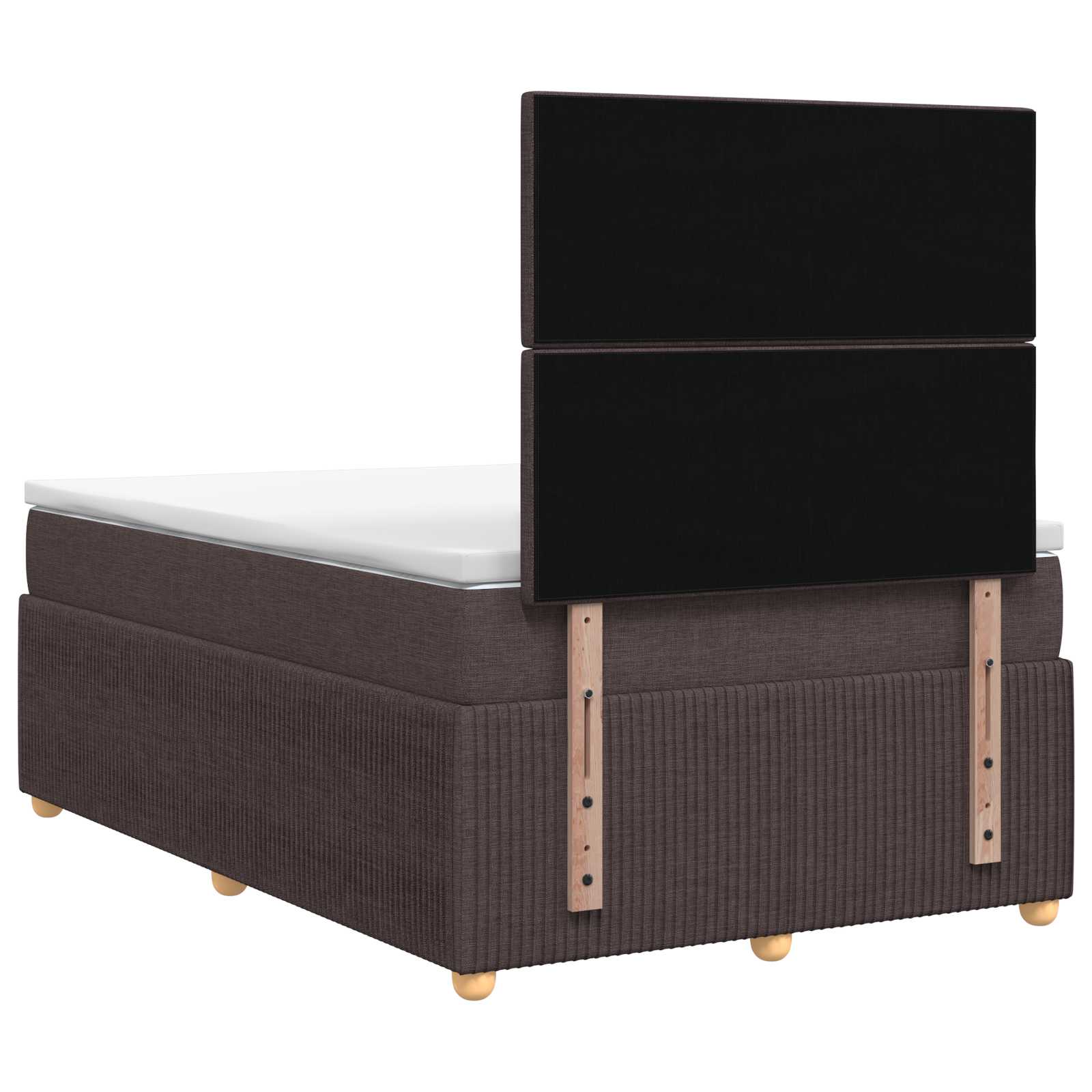 Letto Box Spring LED con Materasso Marrone Scuro 120 x 200 cm | homemem39