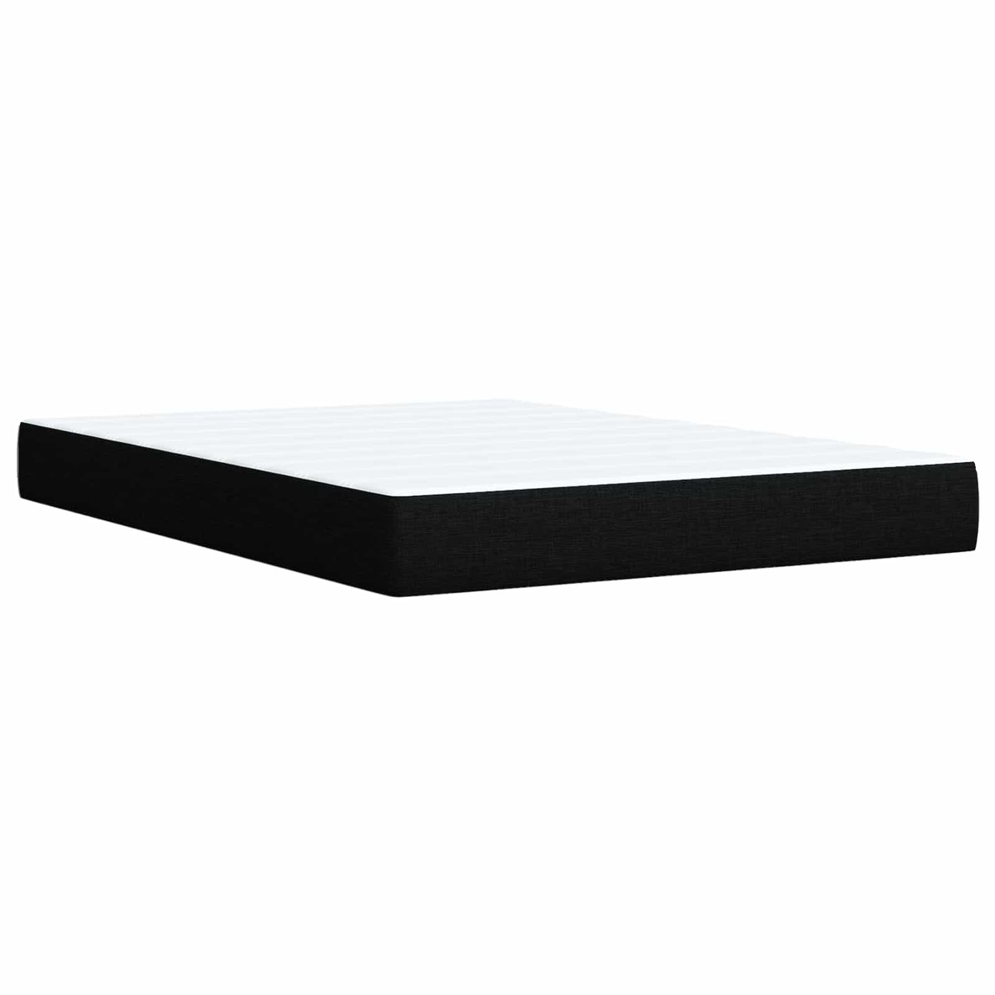 Letto Box Spring LED con Materasso Nero 140 x 190 cm Tessuto