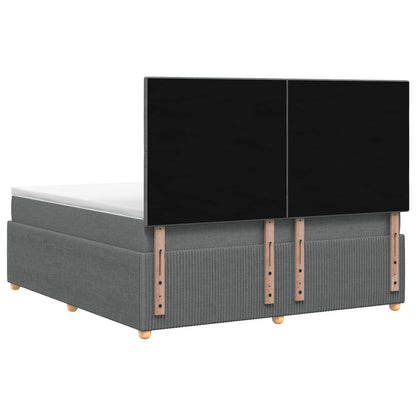 Letto Box Spring LED con Materasso Grigio Scuro 140 x 190 cm | homemem39