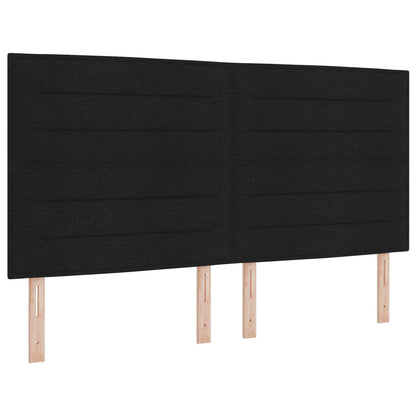 Letto Box Spring LED con Materasso Nero 180 x 200 cm Tessuto