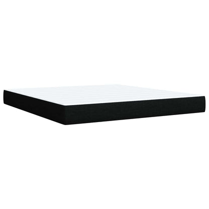 Letto Box Spring LED con Materasso Nero 180 x 200 cm Tessuto