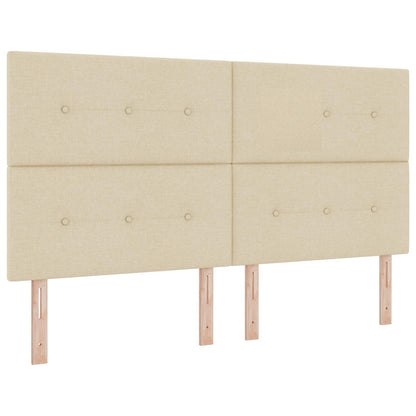 Letto Box Spring LED con Materasso Crema 180 x 200 cm Tessuto