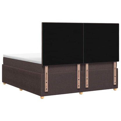 Letto Box Spring LED con Materasso Marrone Scuro 200 x 200 cm
