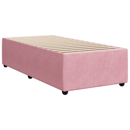 Letto Box Spring LED con Materasso Rosa 80 x 200 cm Velluto | homemem39