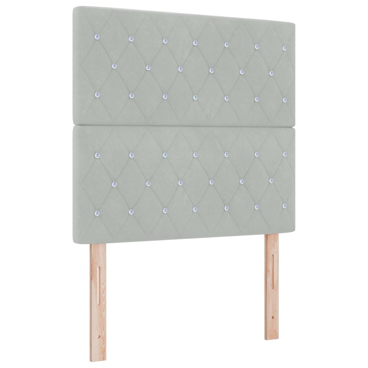 Letto Box Spring LED con Materasso Grigio Chiaro 100 x 200 cm | homemem39