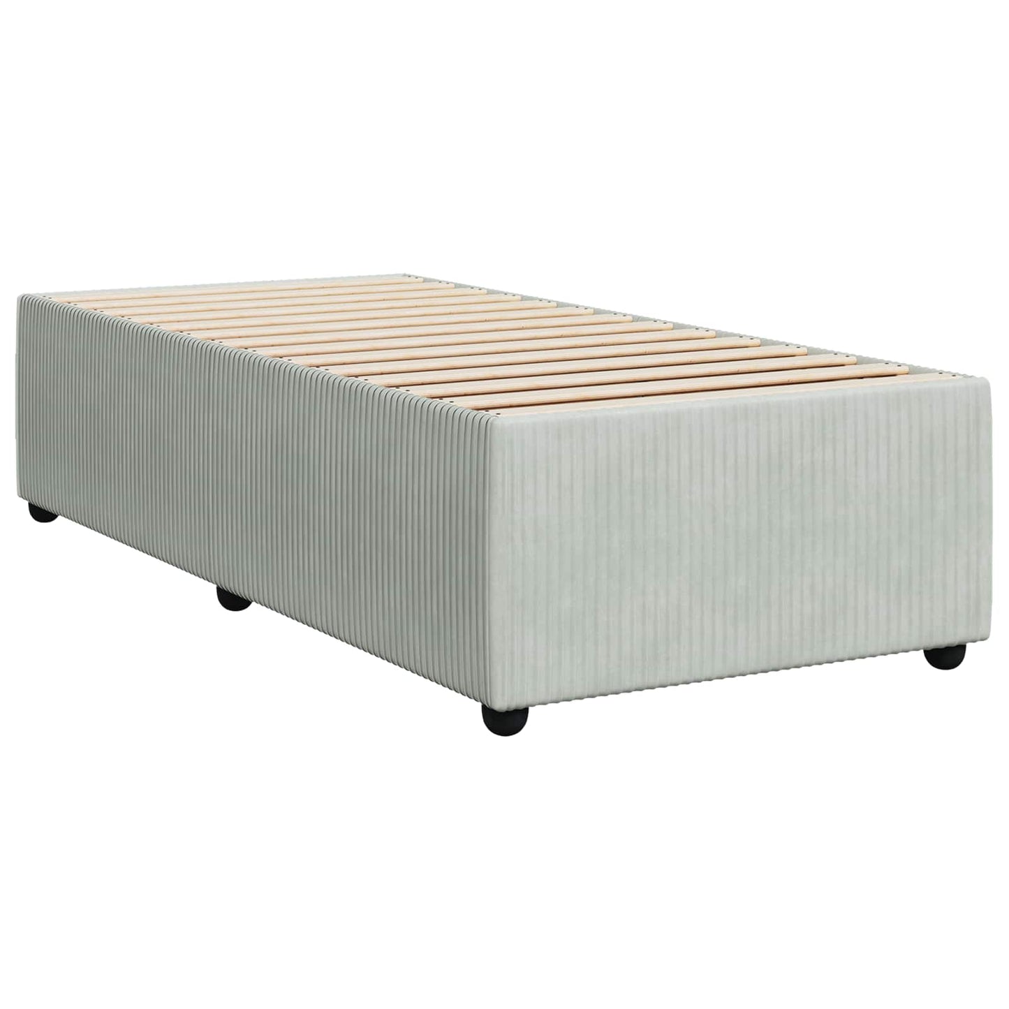 Letto Box Spring LED con Materasso Grigio Chiaro 100 x 200 cm | homemem39