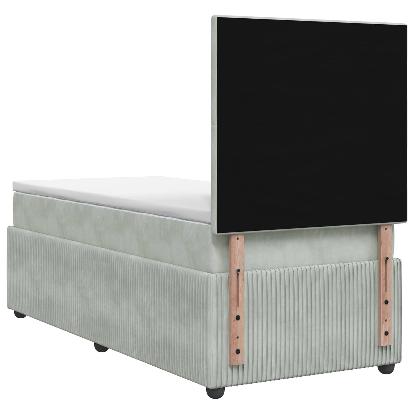 Letto Box Spring LED con Materasso Grigio Chiaro 100 x 200 cm | homemem39
