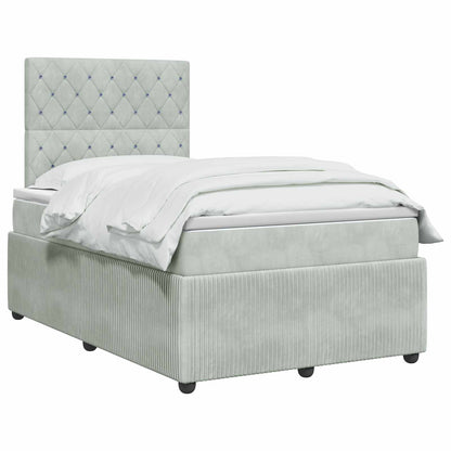 Letto Box Spring LED con Materasso Grigio Chiaro 120 x 200 cm | homemem39