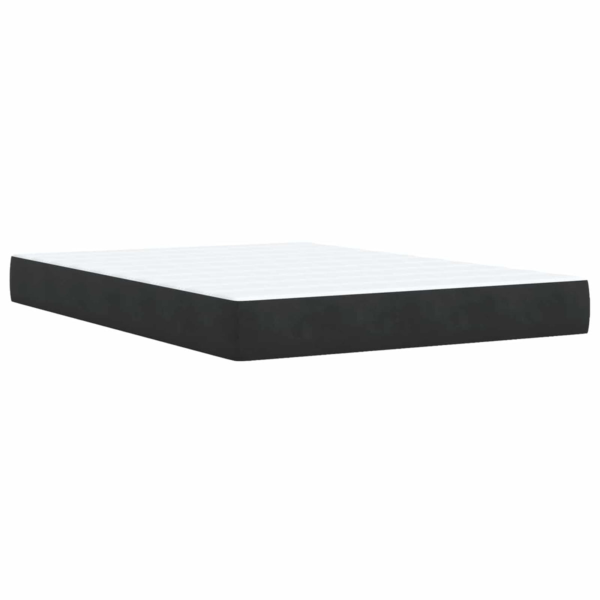 Letto Box Spring LED con Materasso Nero 140 x 190 cm Velluto | homemem39