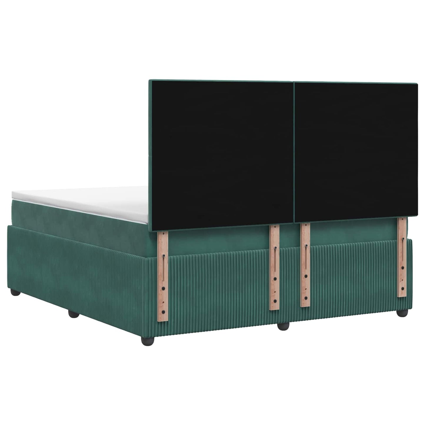 Letto Box Spring LED con Materasso Verde Scuro 140 x 190 cm