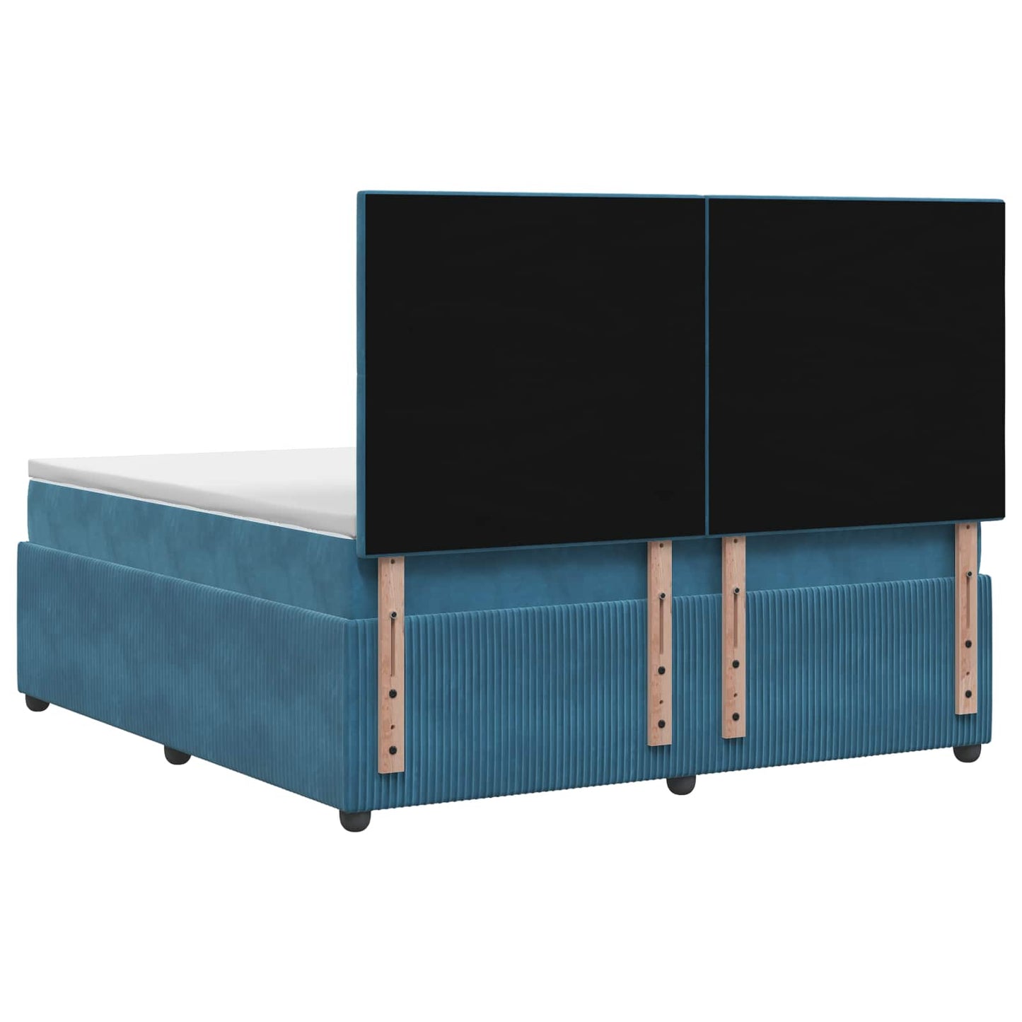 Letto Box Spring LED con Materasso Blu 140 x 190 cm Velluto | homemem39