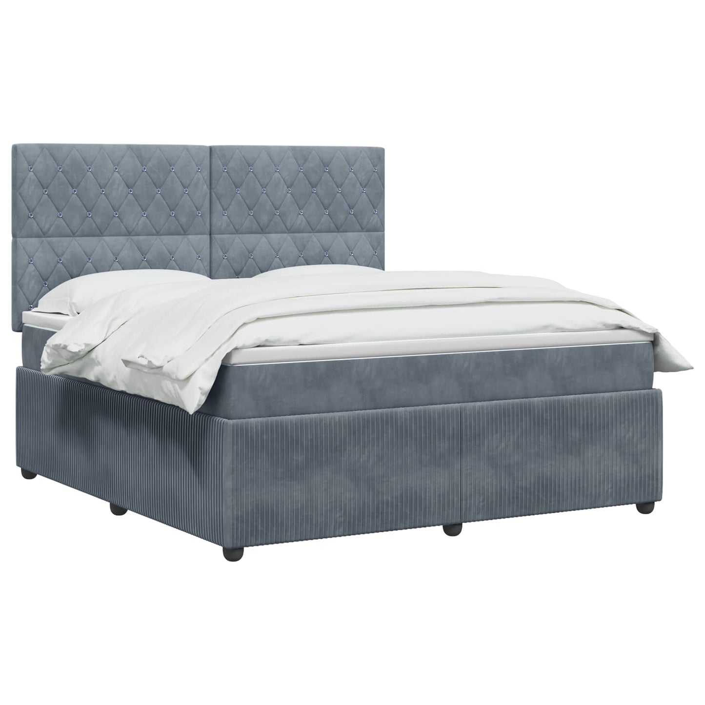 Letto Box Spring LED con Materasso Grigio Scuro 140 x 200 cm | homemem39