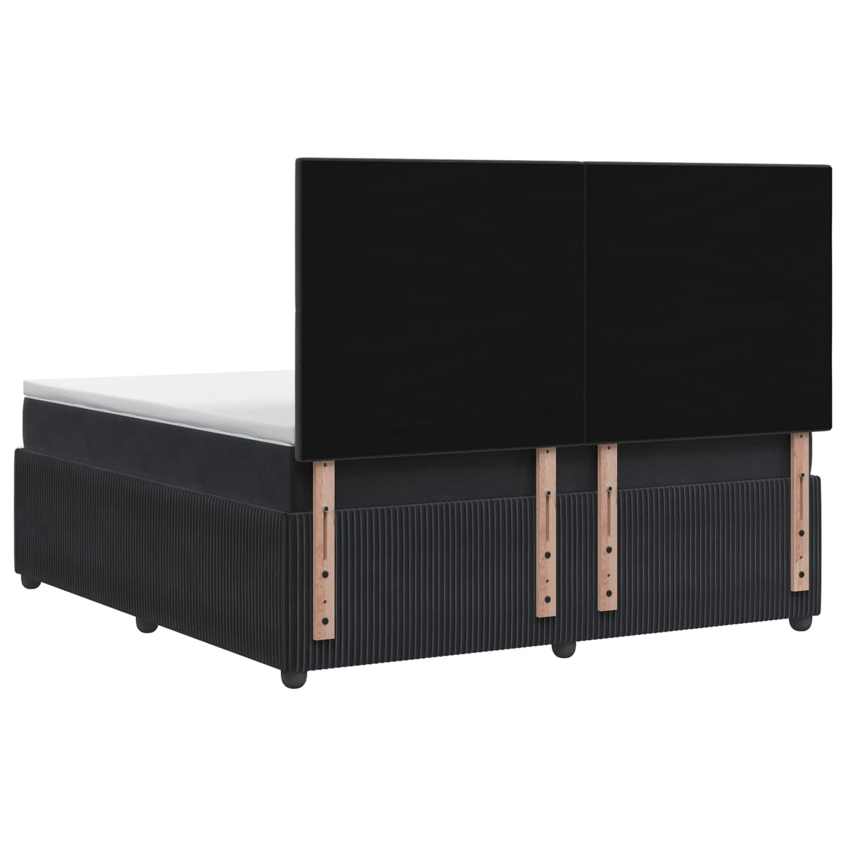 Letto Box Spring LED con Materasso Nero 140 x 200 cm Velluto | homemem39