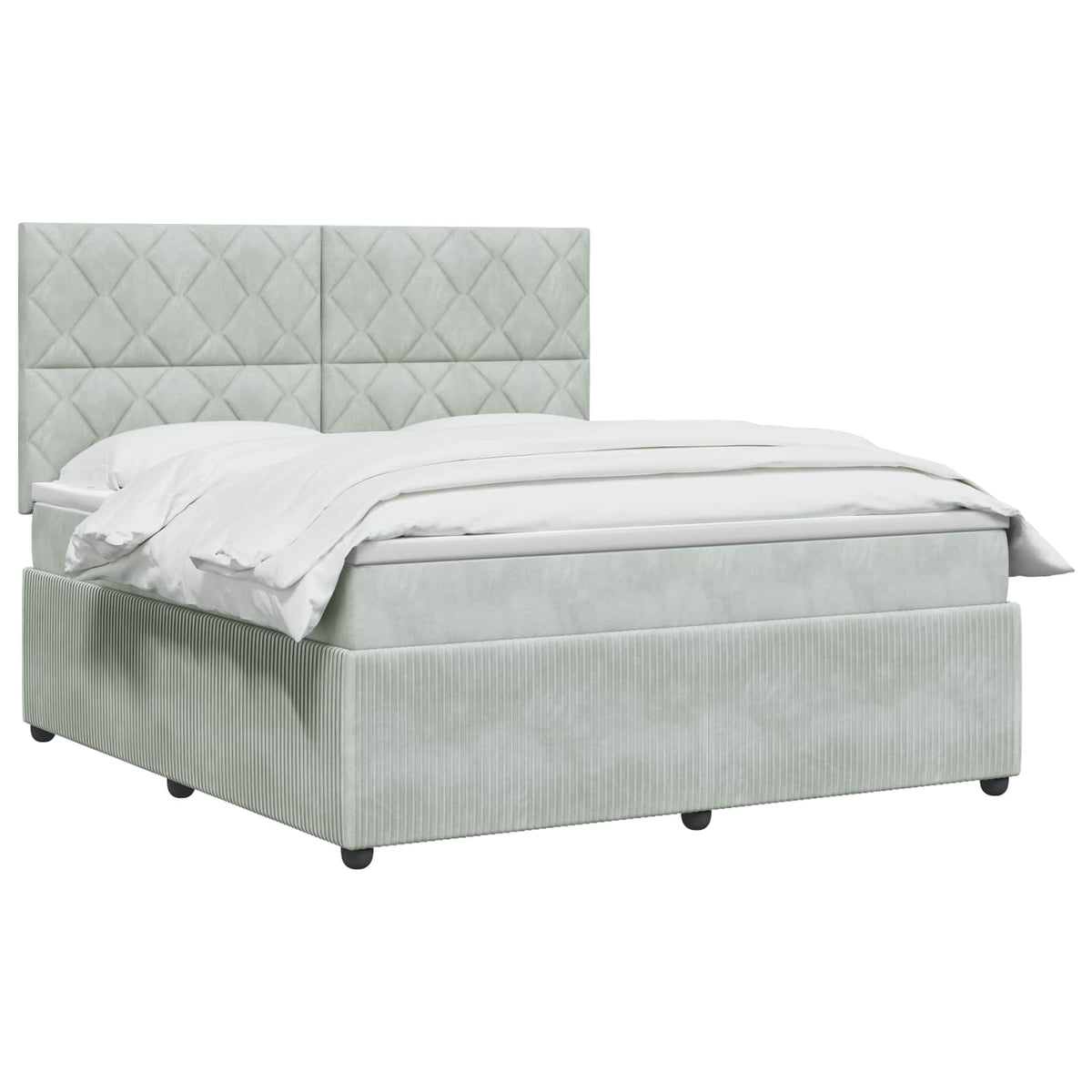 Letto Box Spring LED con Materasso Grigio Chiaro 180 x 200 cm | homemem39