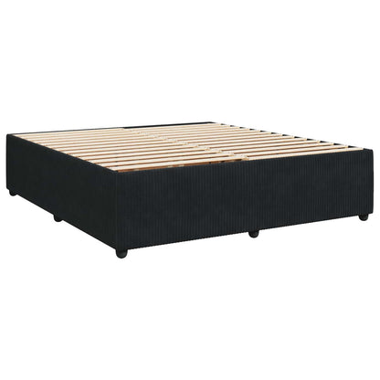 Letto Box Spring LED con Materasso Nero 180 x 200 cm Velluto | homemem39